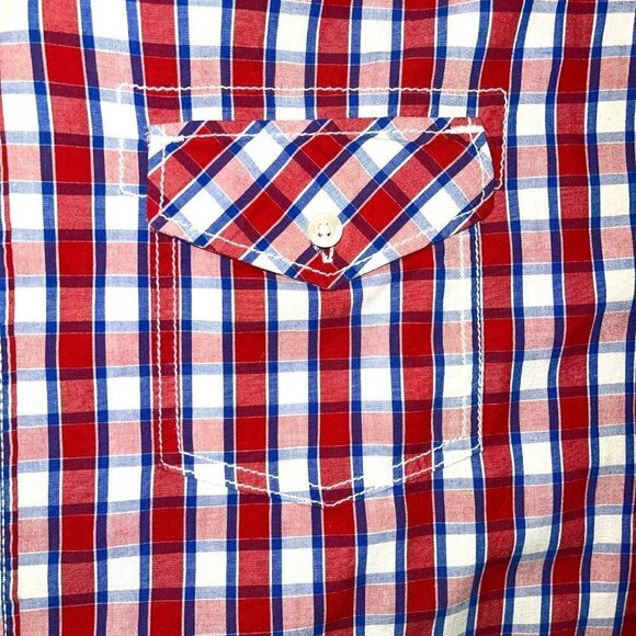 Paper Denim & Cloth Shirt Size XL Mens Plaid Cotton Button Up Long Sleeve Red - Picture 3 of 14